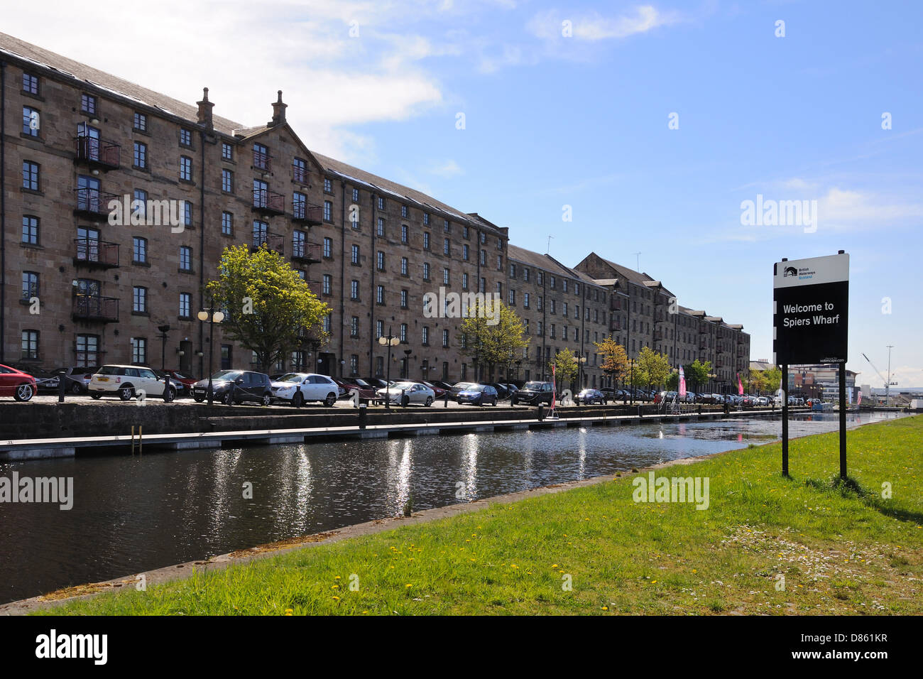 Forth and Clyde canal at Speirs Wharf Stock Photo
