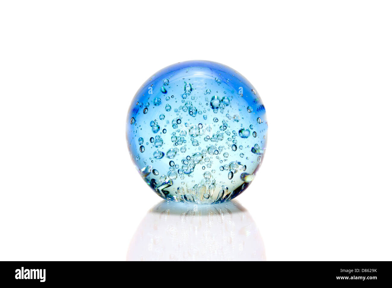 Blue glass bowl with bubbles Stock Photo Alamy