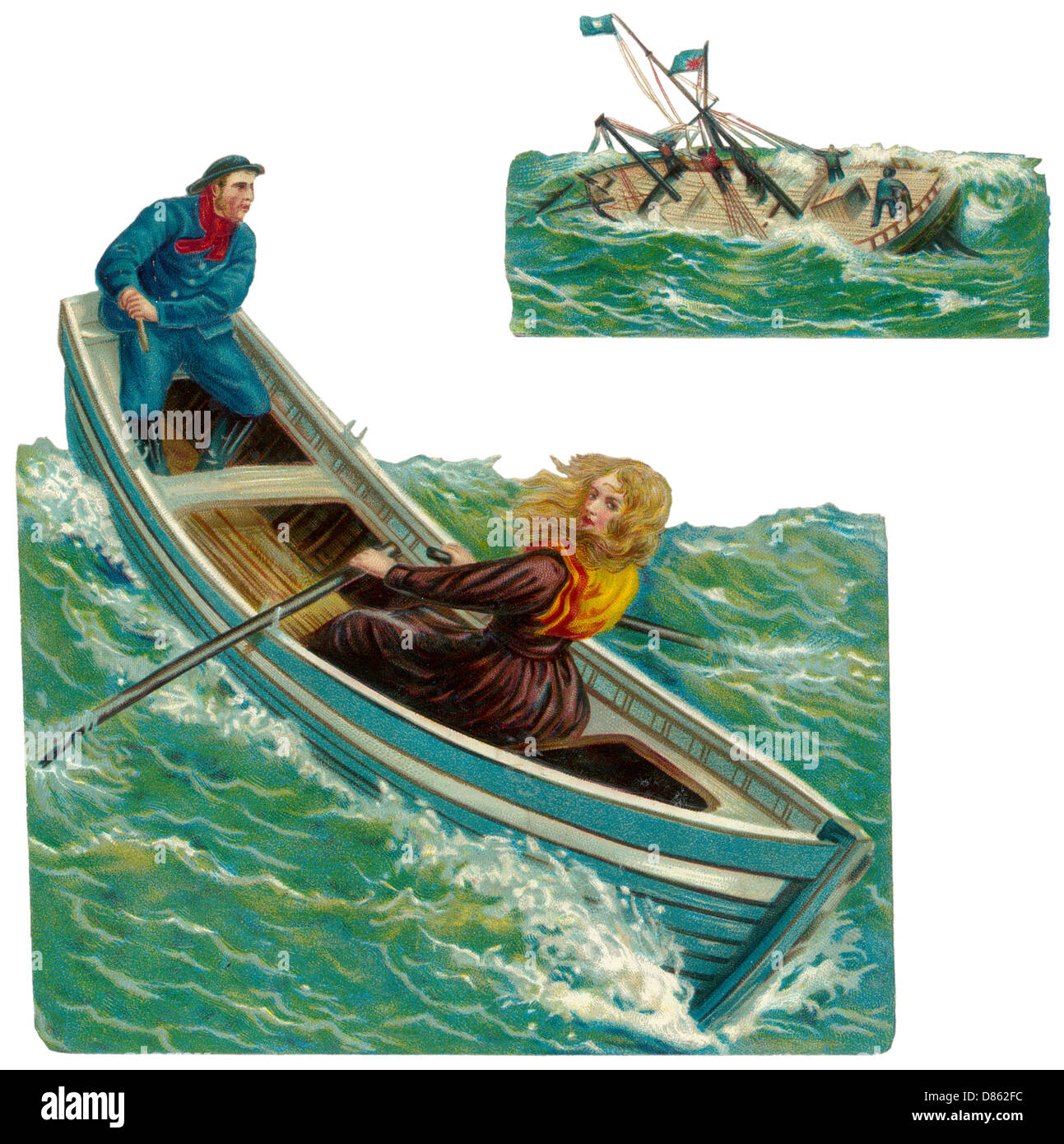 Grace Darling, rowing with her father Stock Photo