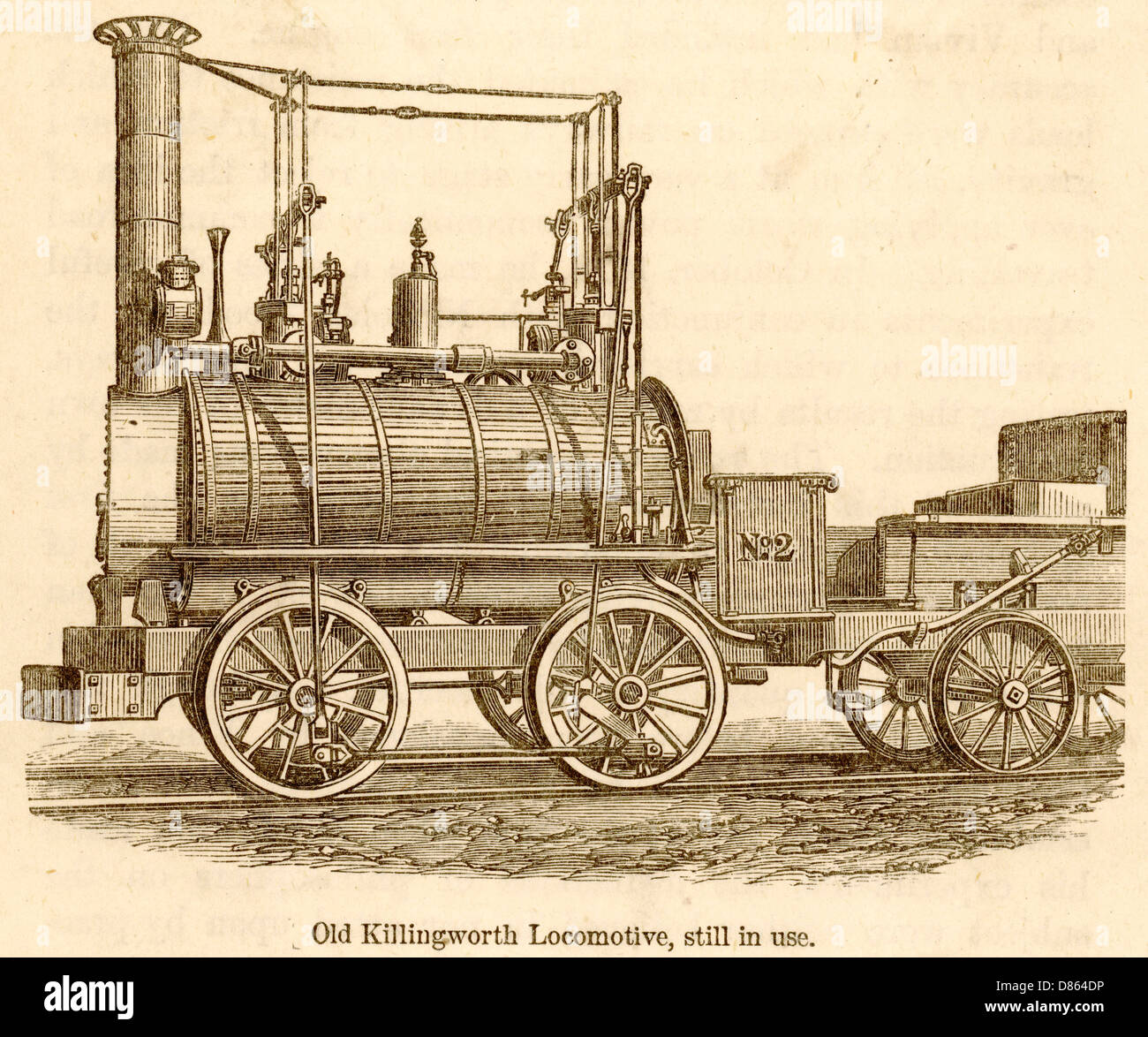 Stephensons No. 2 Killingworth Locomotive. Stock Photo