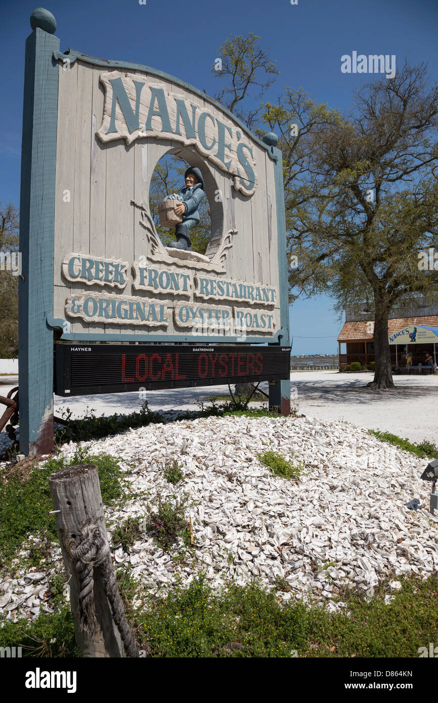 Nance S Restaurant And Bar Sign On The Mickey Spillane Waterfront Highway Pawleys Island Sc Usa Stock Photo Alamy