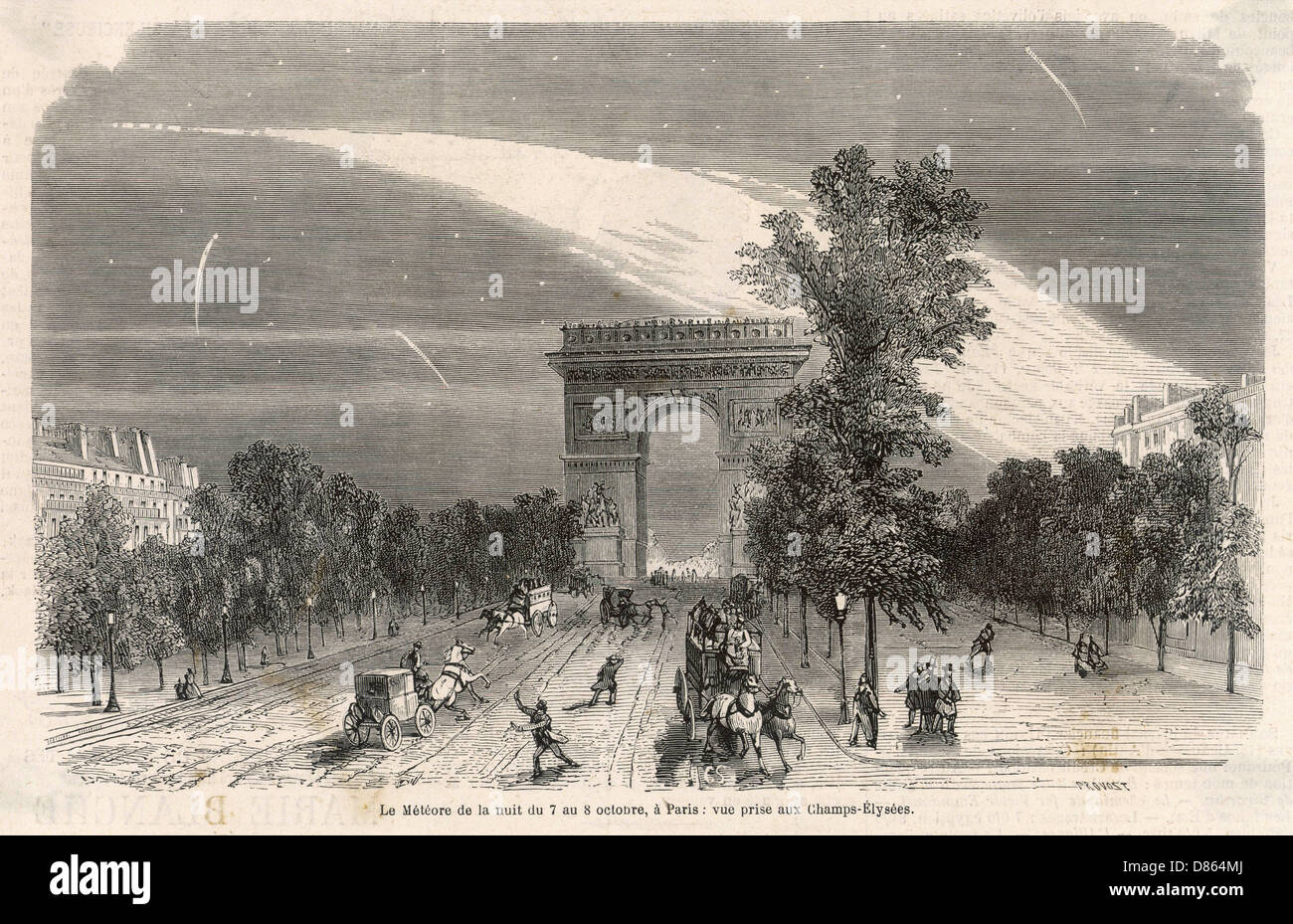 Meteor above the Champs Elysees, Paris, France Stock Photo Alamy