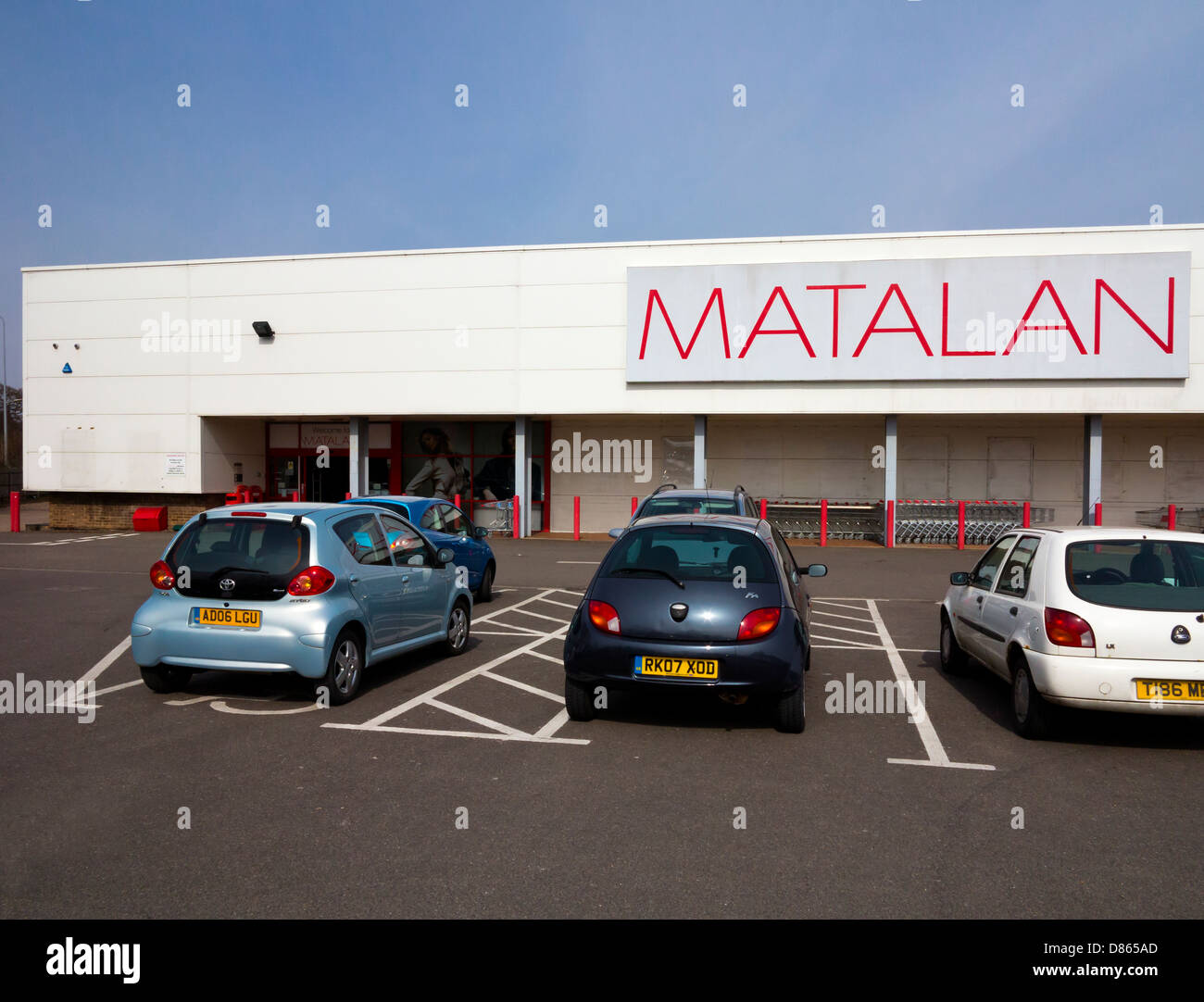 Sign outside branch of Matalan budget clothing retailer Bedfordshire England UK Stock Photo