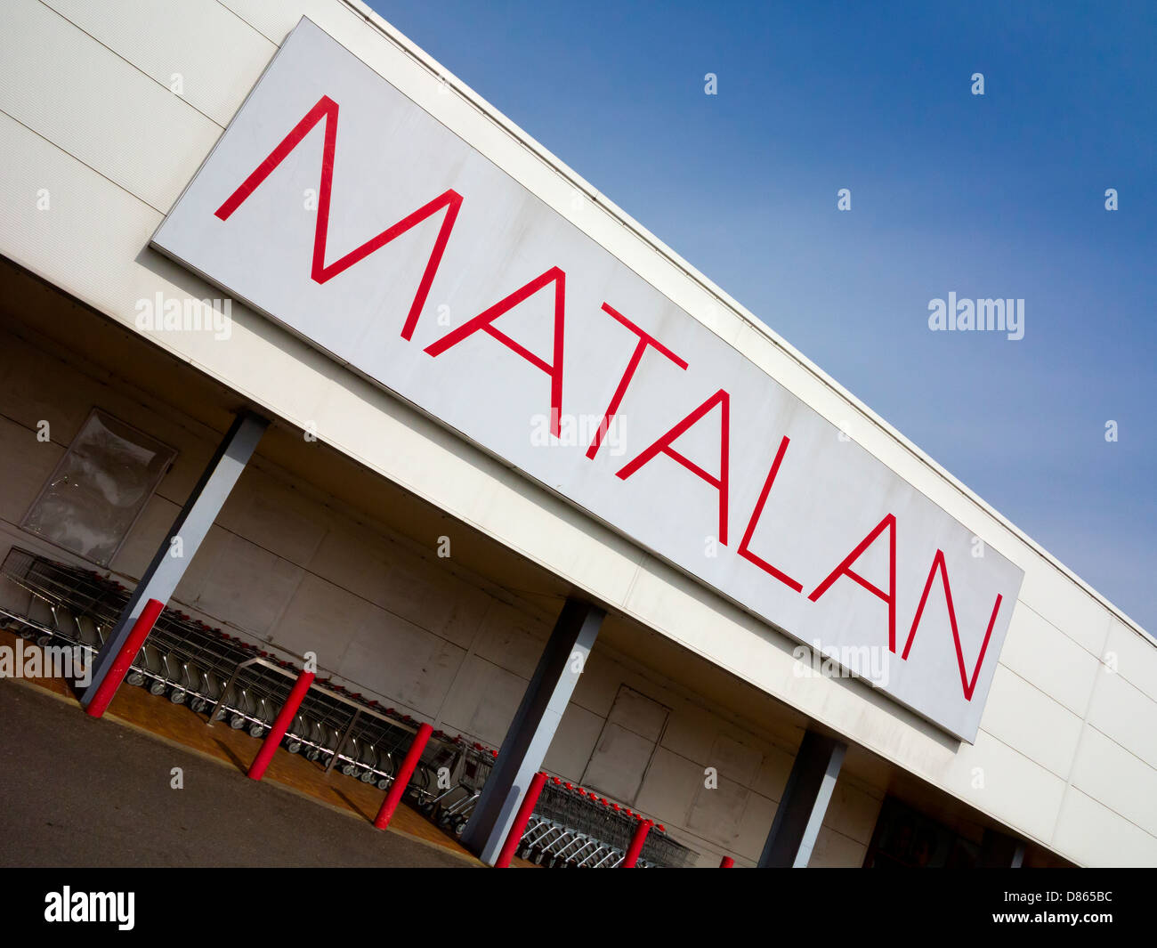 Sign outside branch of Matalan budget clothing retailer Bedfordshire England UK Stock Photo