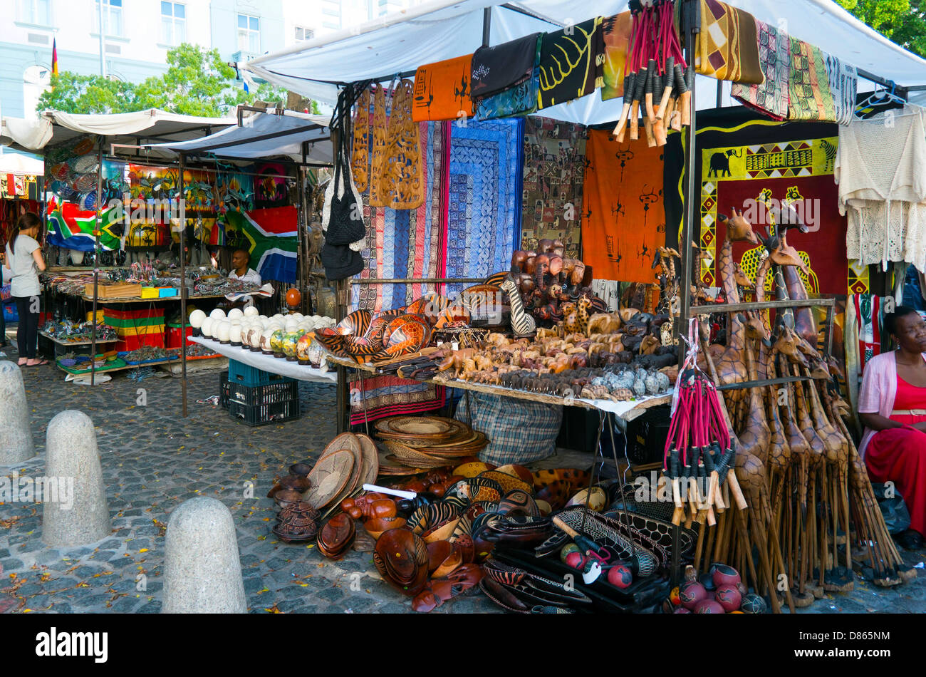 Market stall in Green Market Square, Cape Town, South Africa Stock ...