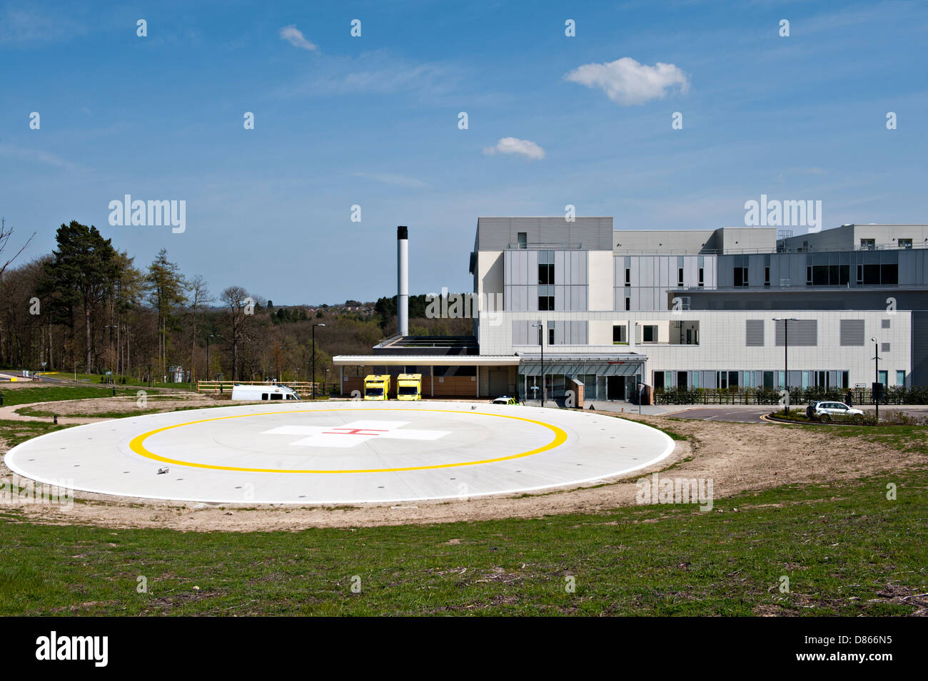 Tunbridge Wells Hospital, Pembury Kent with the helicopter landing pad