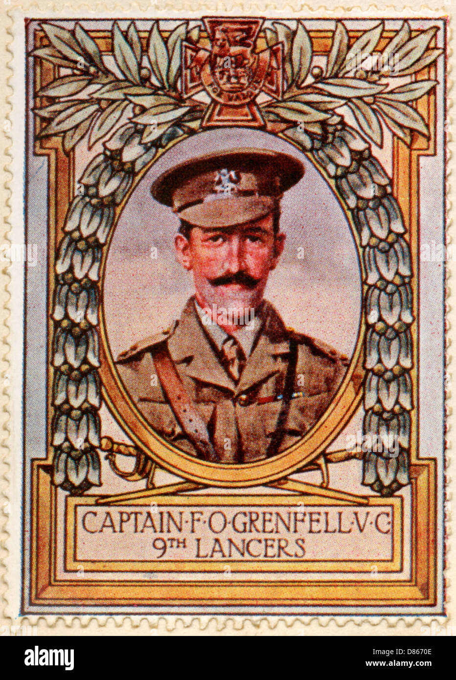 Captain Grenfell VC recipient 4 / Stamp Stock Photo