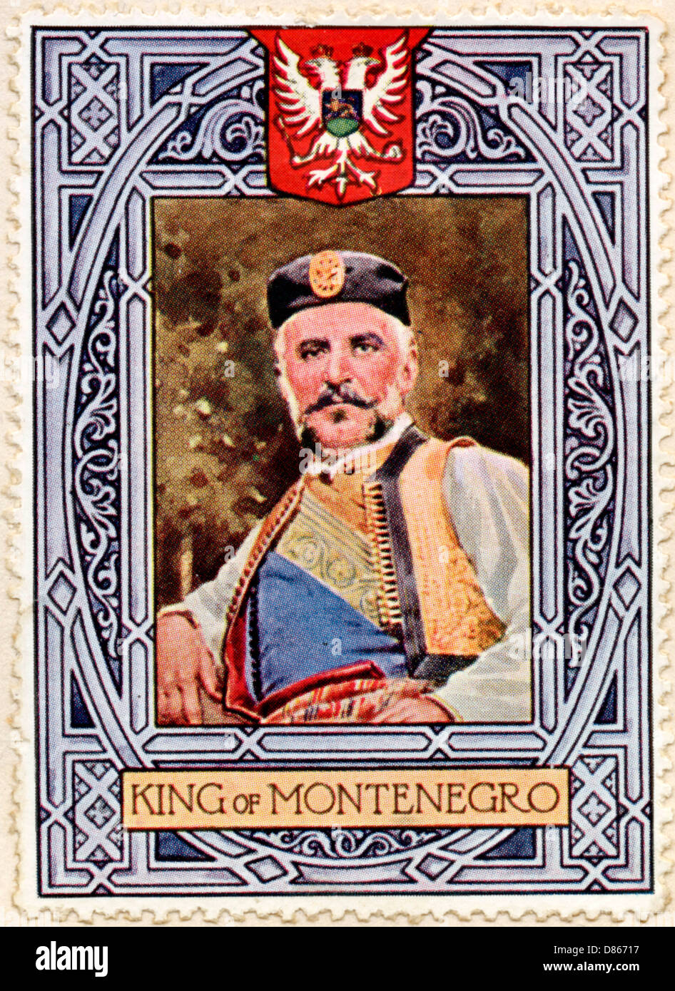 King Of Montenegro Stamp Stock Photo