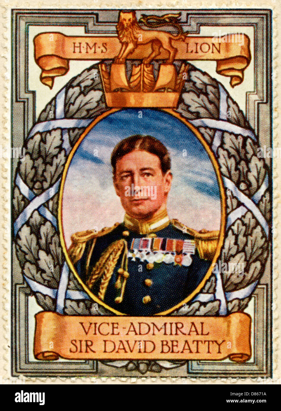 Vice Admiral David Beatty / Stamp Stock Photo