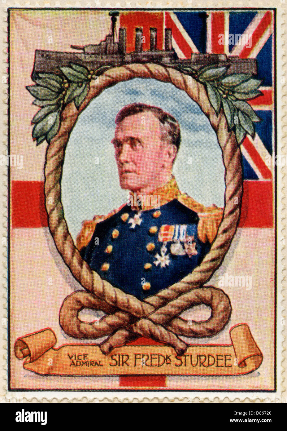 (Vice) Admiral Sturdee / Stamp Stock Photo