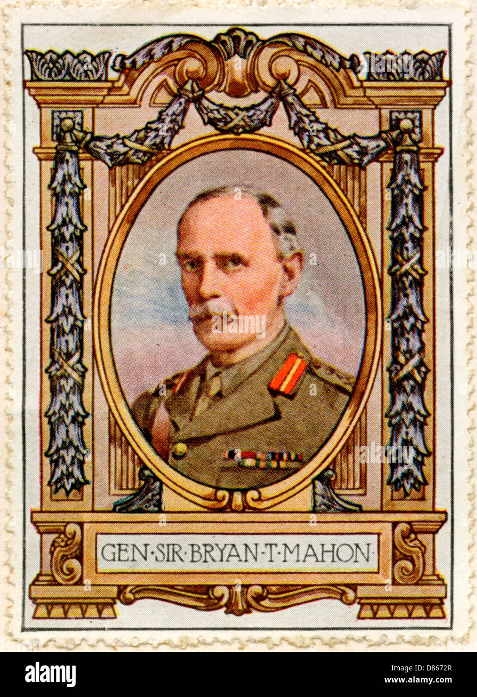 General Sir Bryan T. Mahon Stamp Stock Photo