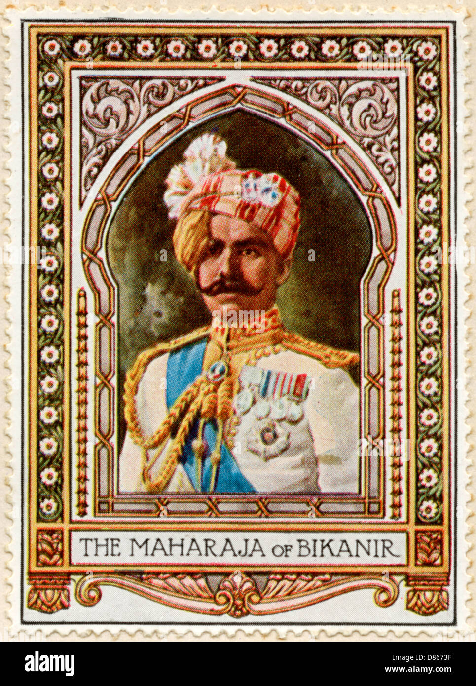 Maharaja of Bikaner / Stamp Stock Photo