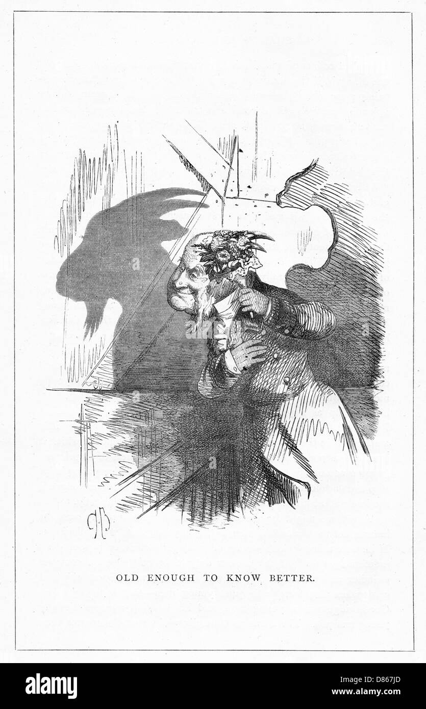 Shadow drawing. C.H. Bennett, Old enough... Stock Photo