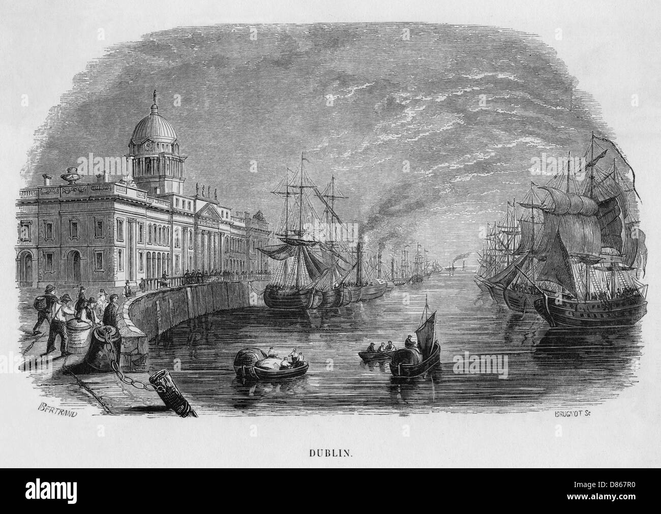 Dublin 1850 Stock Photo