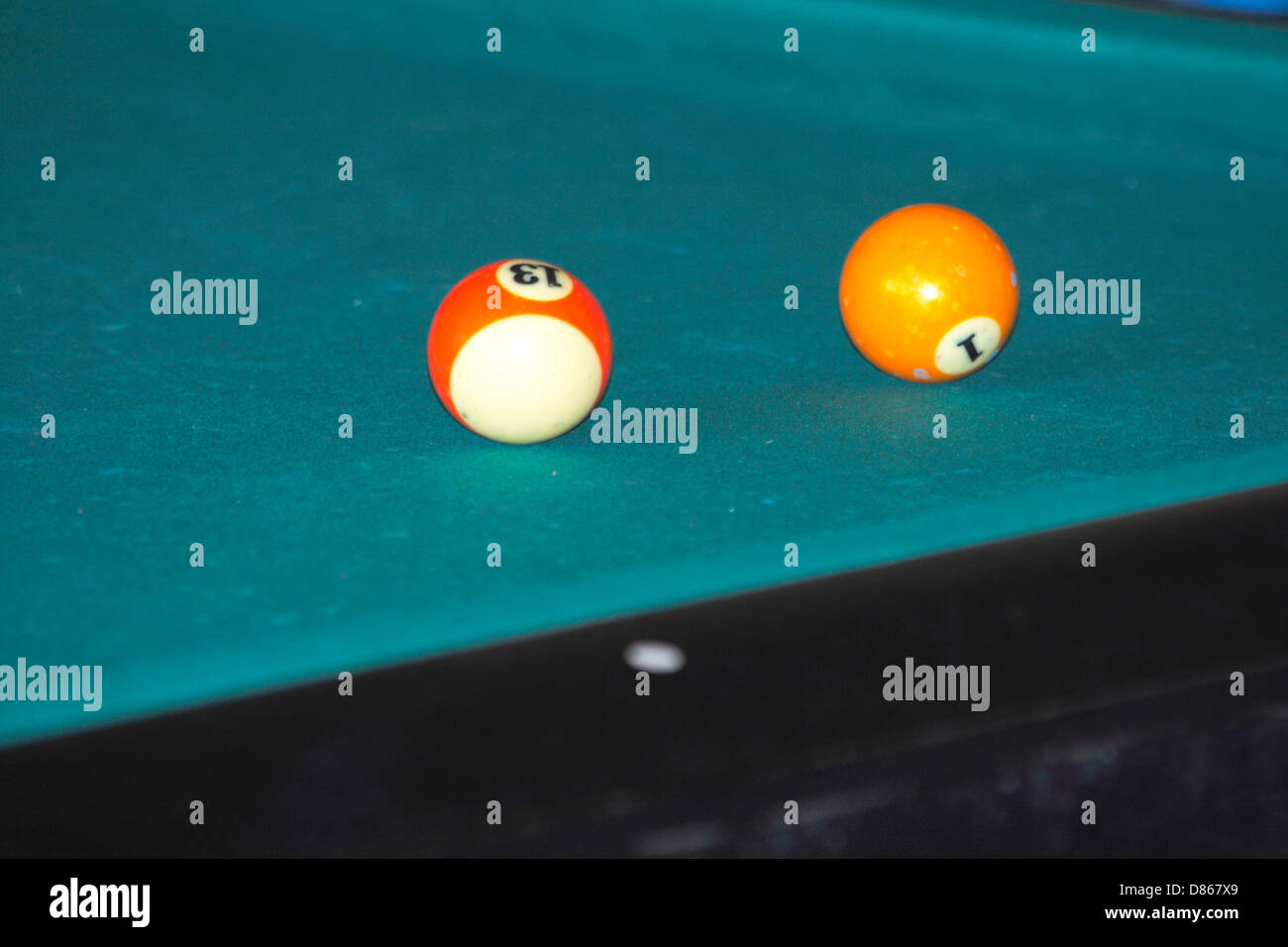 snooker billiards pool table with balls rolling on Stock Photo Alamy