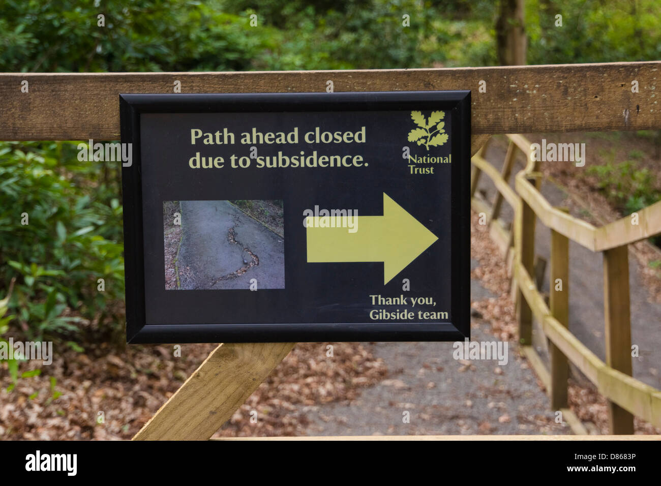 A closed path due to subsidence Stock Photo