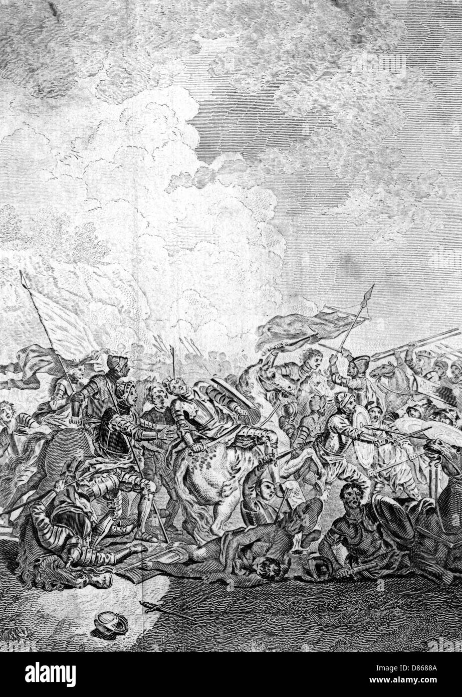 Harold II dies at the Battle of Hastings Stock Photo