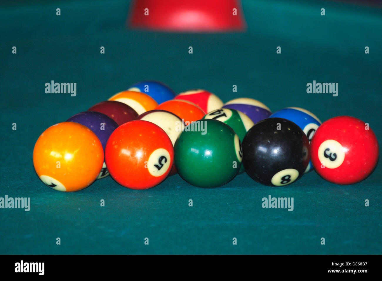 snooker billiards pool table with balls rolling on Stock Photo Alamy