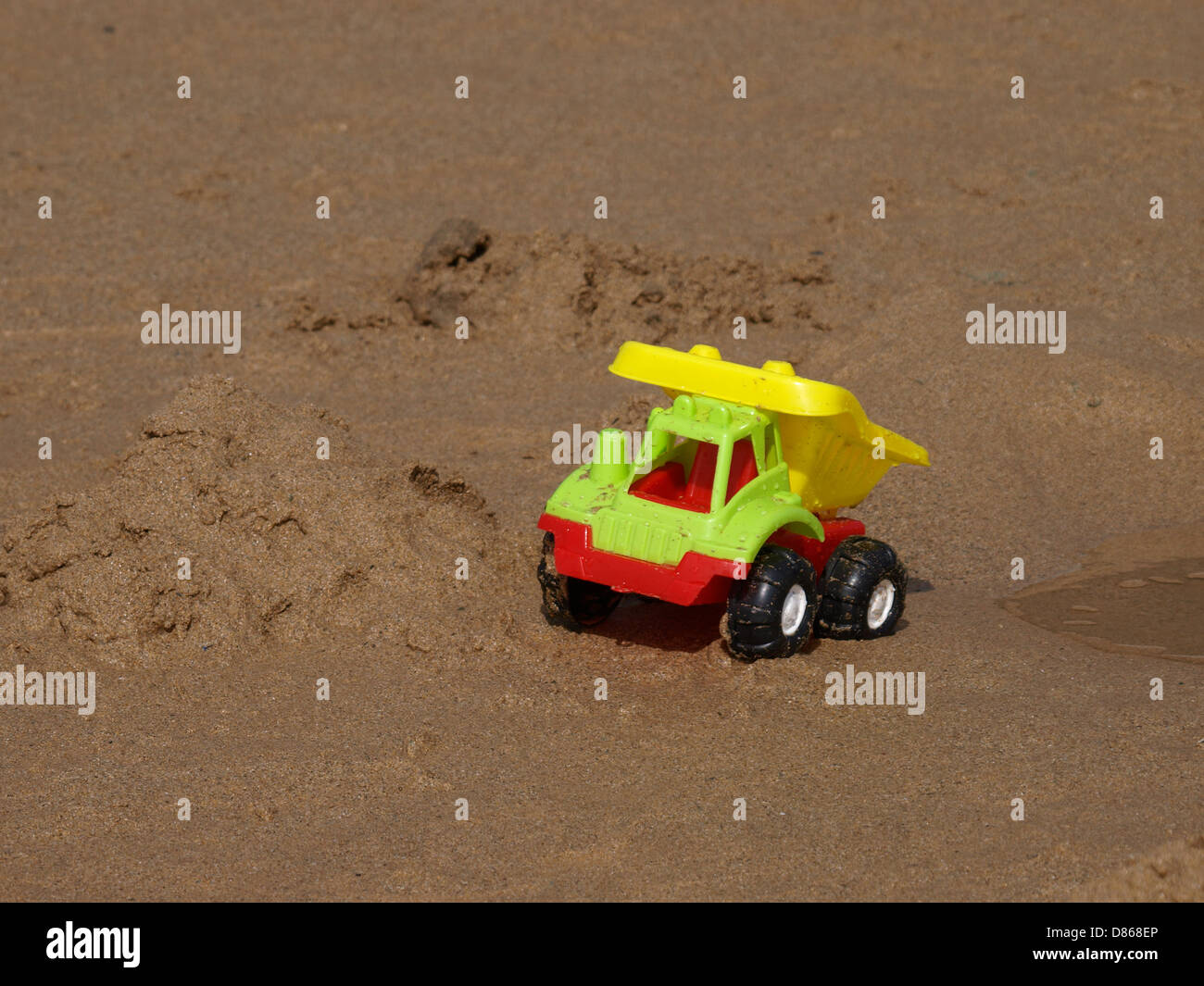 Child's toy truck on the beach, Cornwall, UK 2013 Stock Photo - Alamy