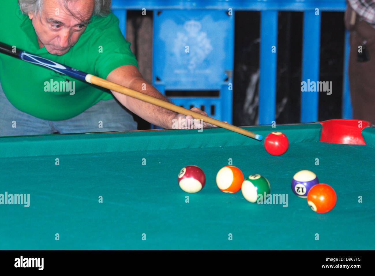 snooker billiards pool table with balls rolling on Stock Photo Alamy