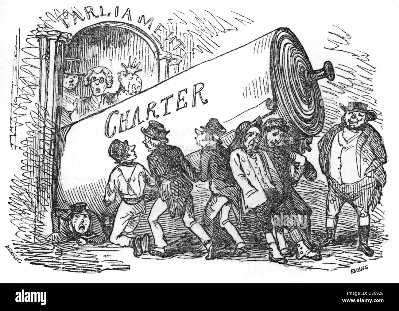 A Chartist Party  1843 Stock Photo