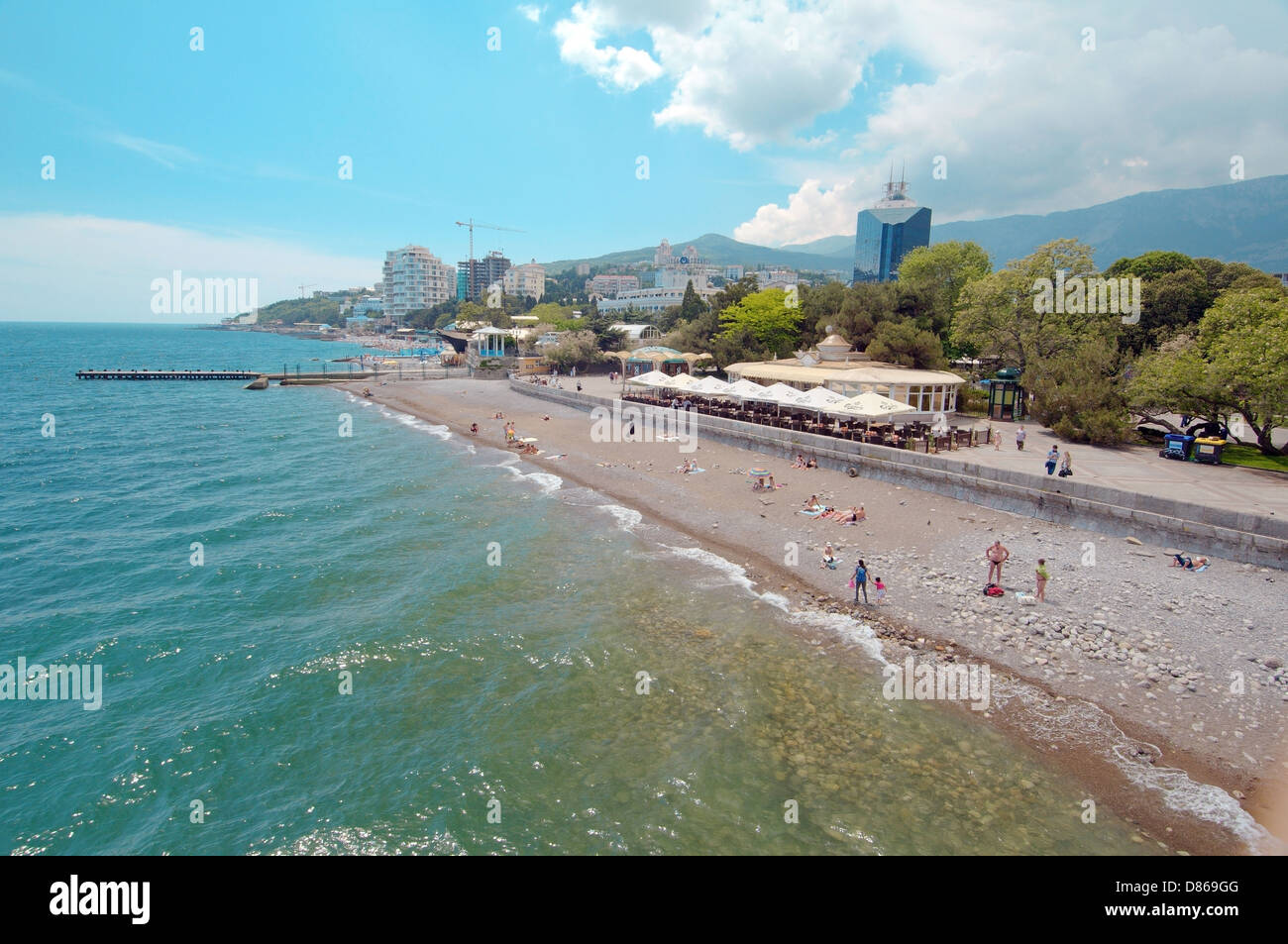 Beach, Yalta, Crimea, Ukraine, Eastern Europe  Stock Photo