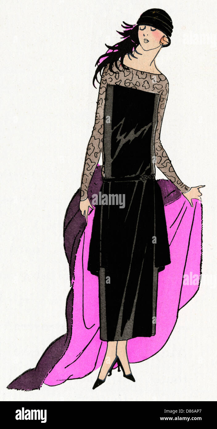 Young lady in black dress by Jenny Stock Photo