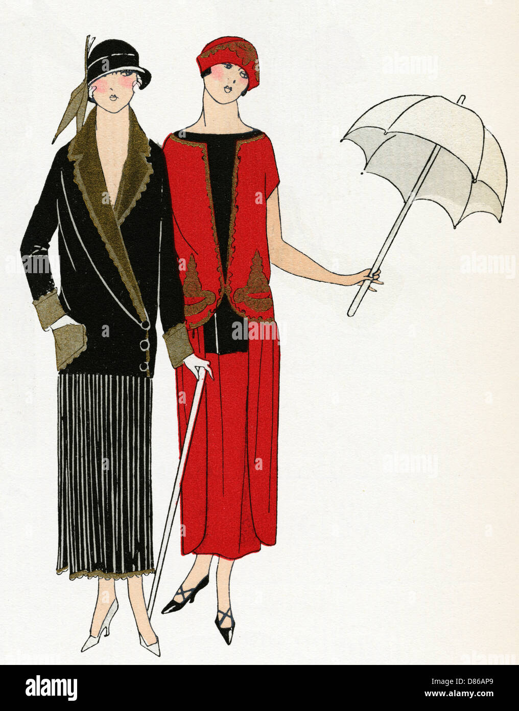 Afternoon dresses by Poiret and Drecoll Stock Photo