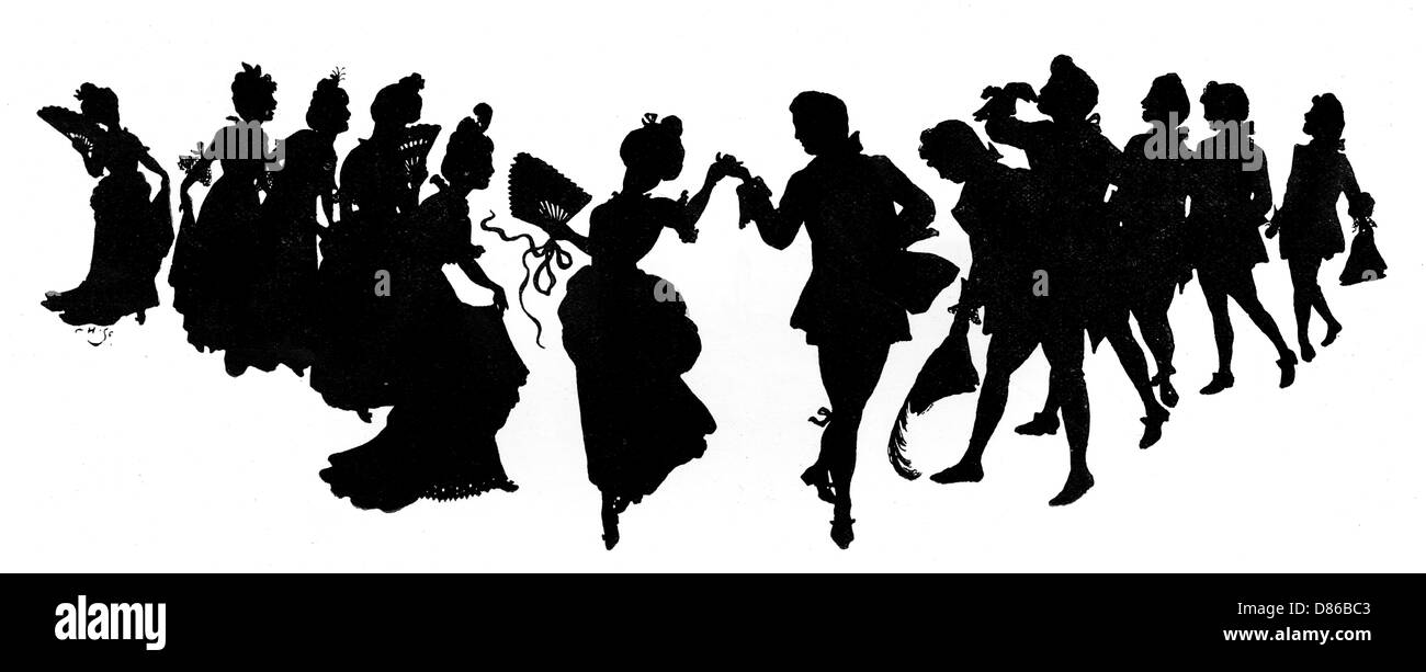 The Minuet- in silhouette Stock Photo