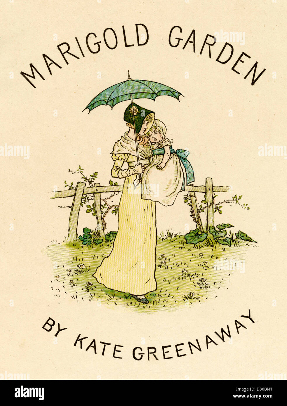 Frontispiece, Marigold Garden by Kate Greenaway Stock Photo