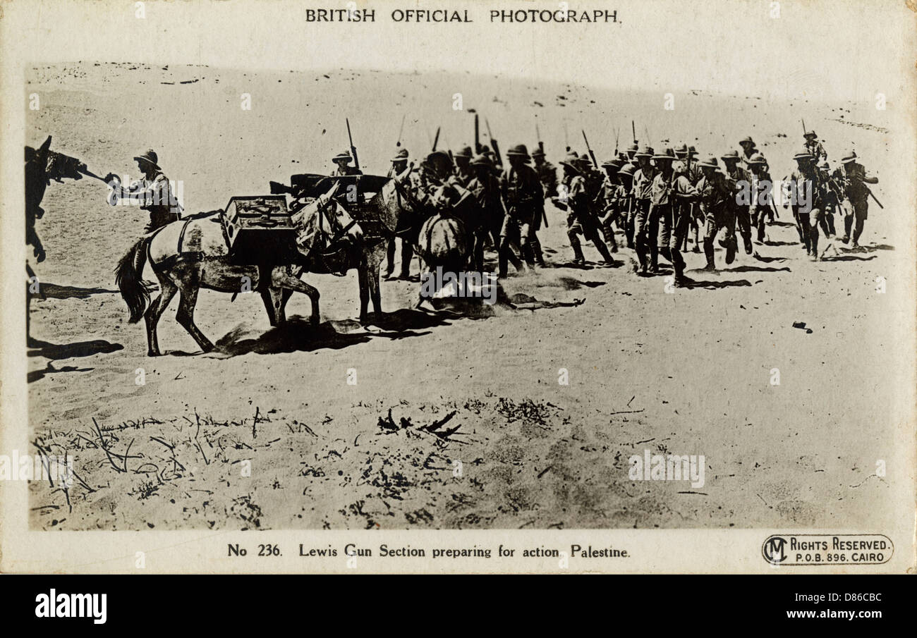 Lewis Gun Section, Palestine, WW1 Stock Photo - Alamy