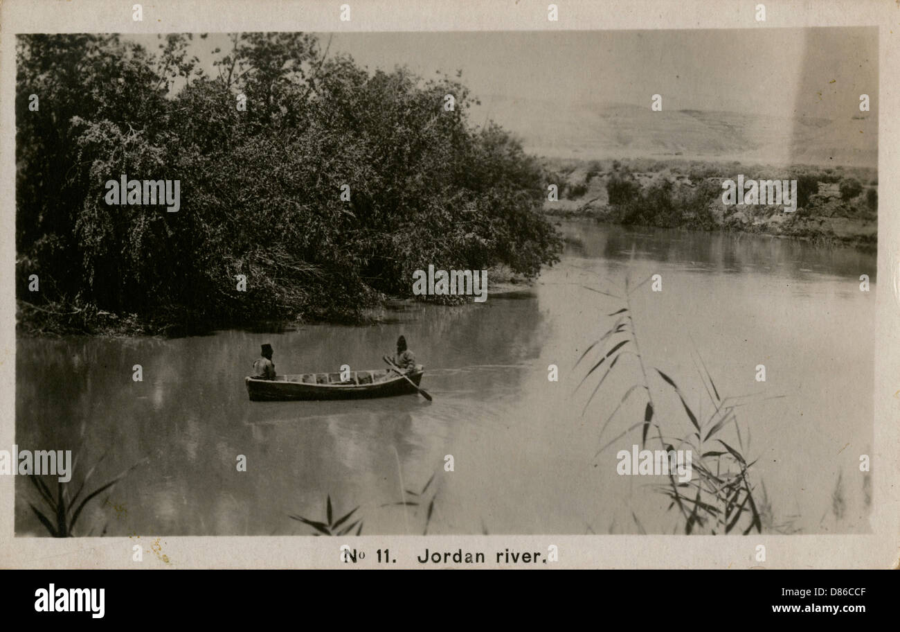 Boating on the River Jordan, Palestine Stock Photo
