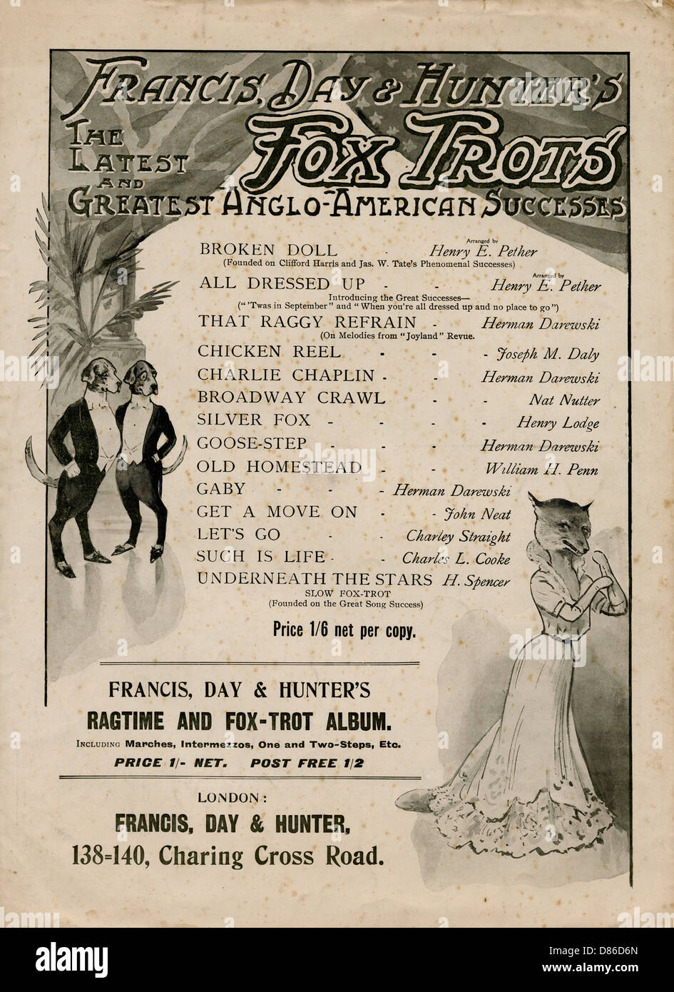 Sheet music back cover, Francis, Day - Hunter Stock Photo