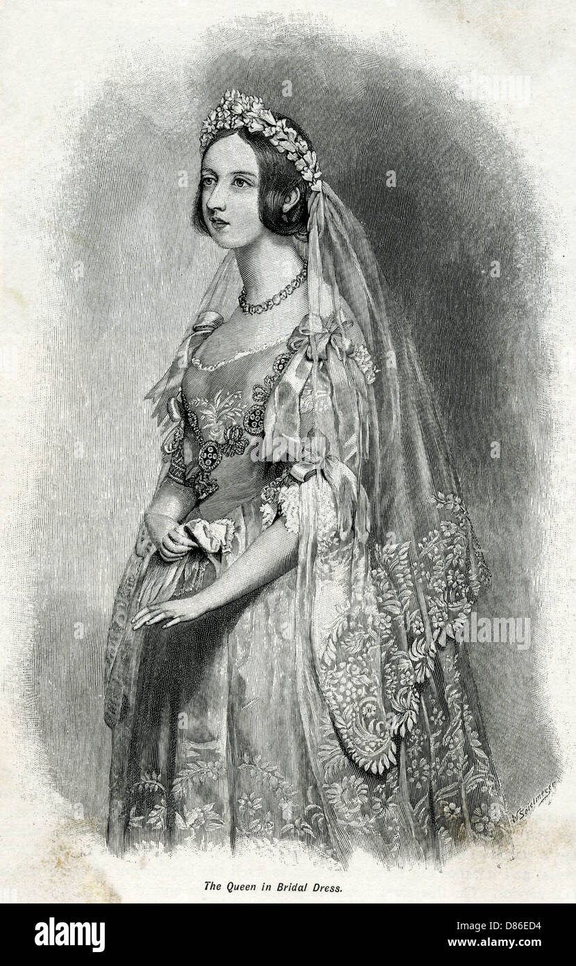 Queen Victoria In Bridal Dress Stock Photo