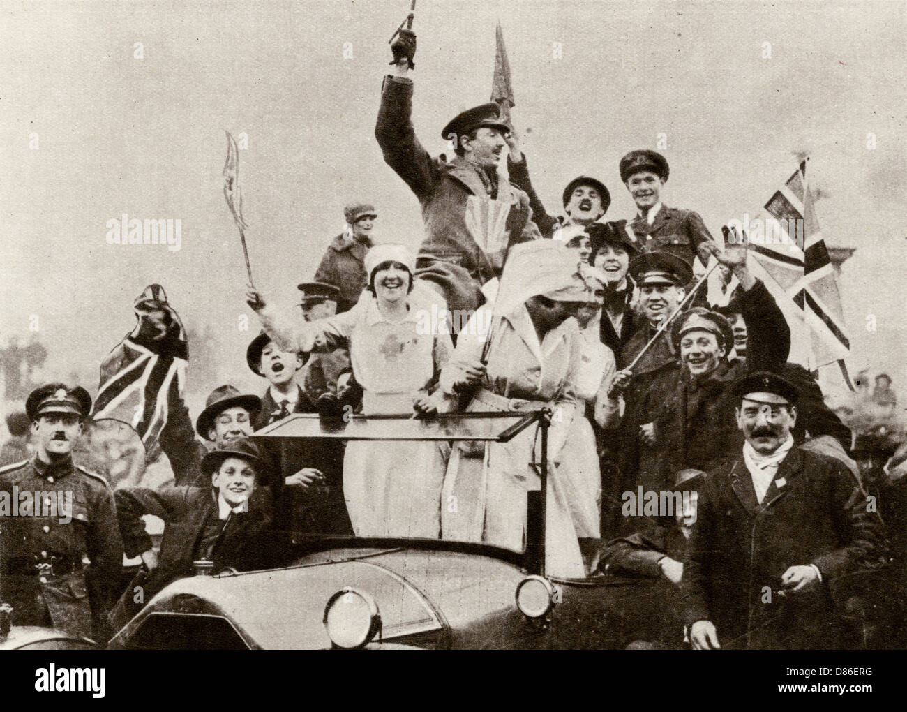 Armistice Day Celebrations 1918 Stock Photo