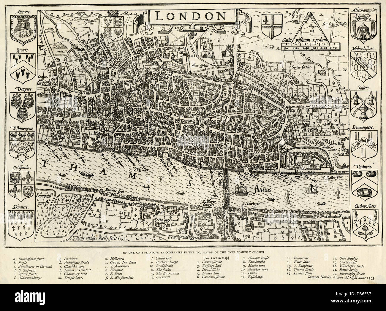 London In 1593 - Stock Image