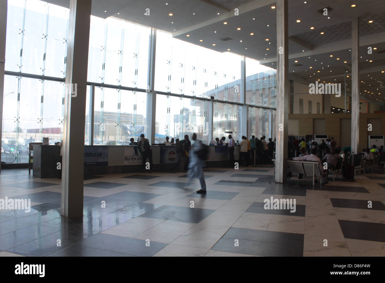 Departure Lounge of the Domestic Terminal of Murtala Muhammed Airport, Lagos. Stock Photo