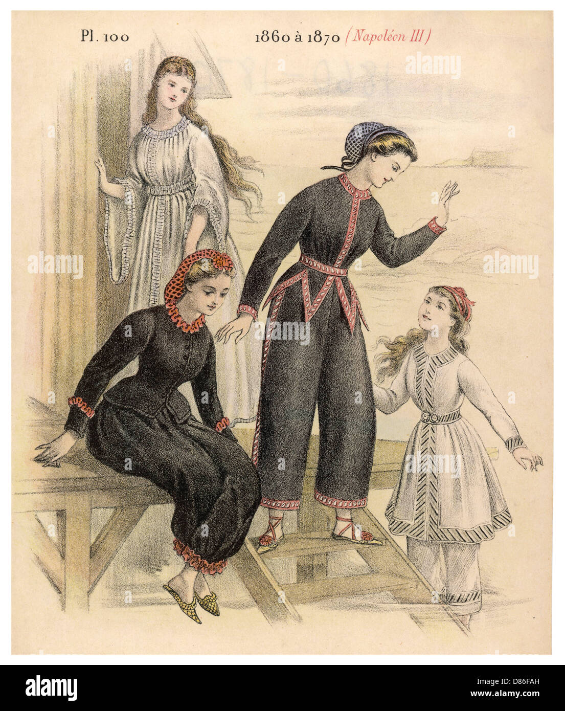 French Swimwear for Women and Children Stock Photo Alamy