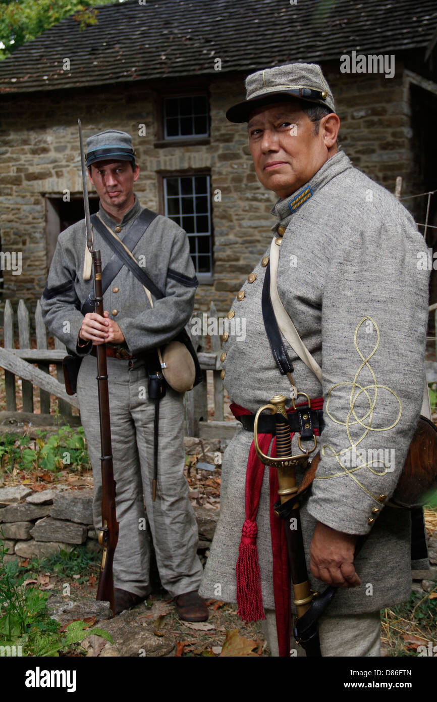 American civil war reenactor uniform costume re enactment hires stock