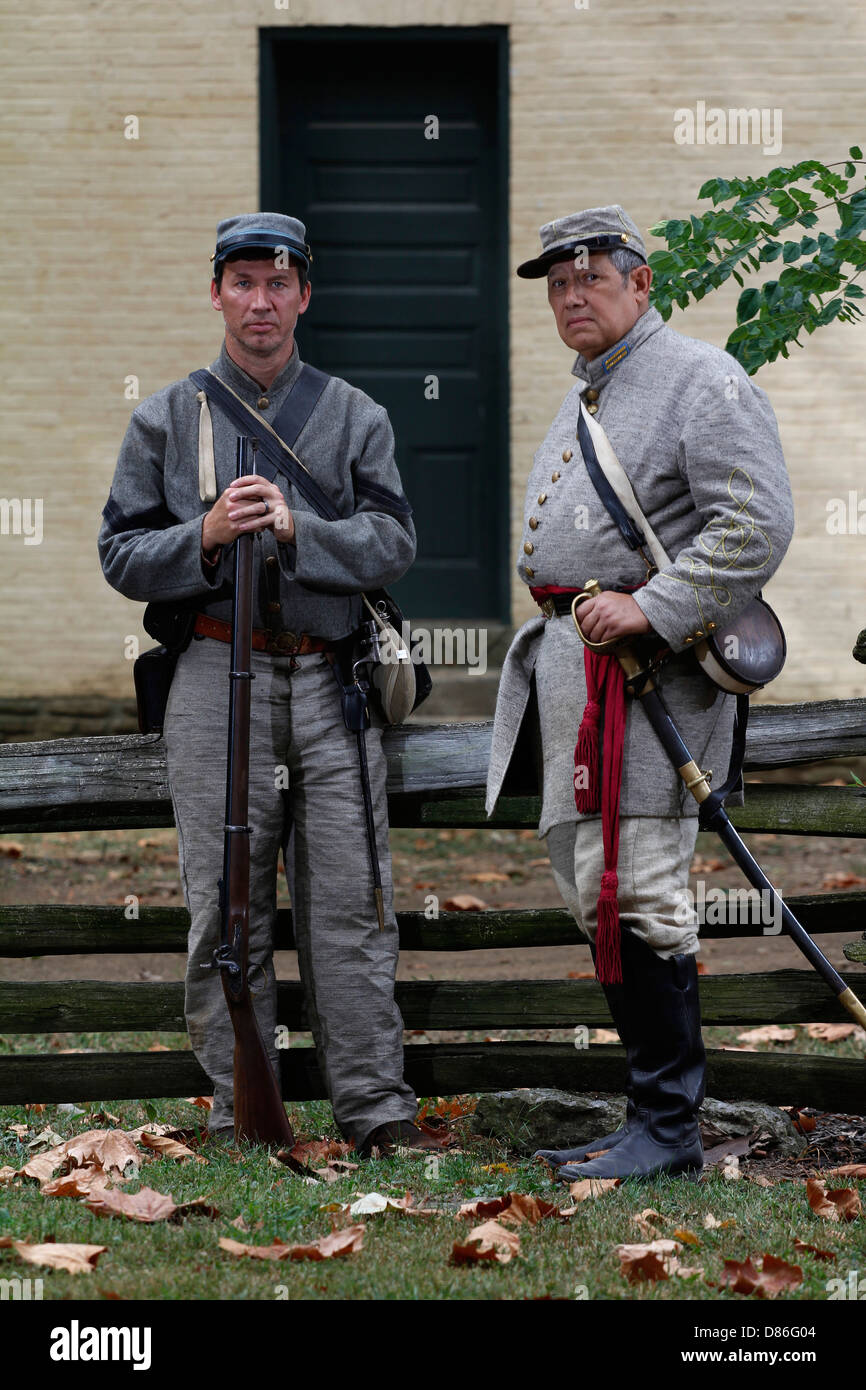 American civil war reenactor uniform costume Stock Photo