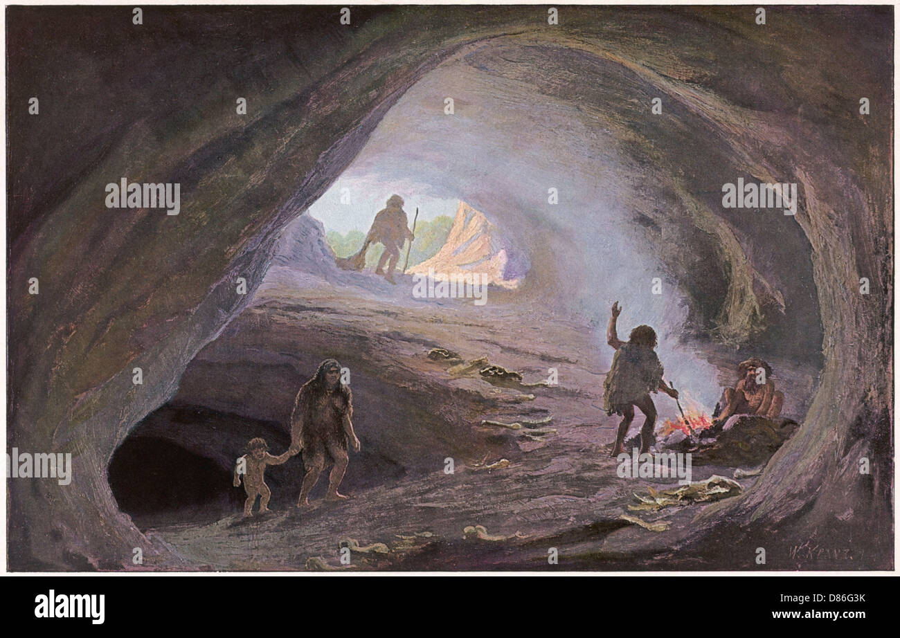 Cave Dwellers Family Stock Photo Alamy