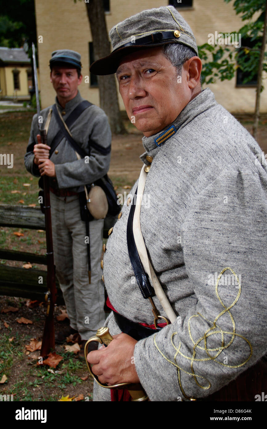 American civil war reenactor uniform costume re enactment hires stock