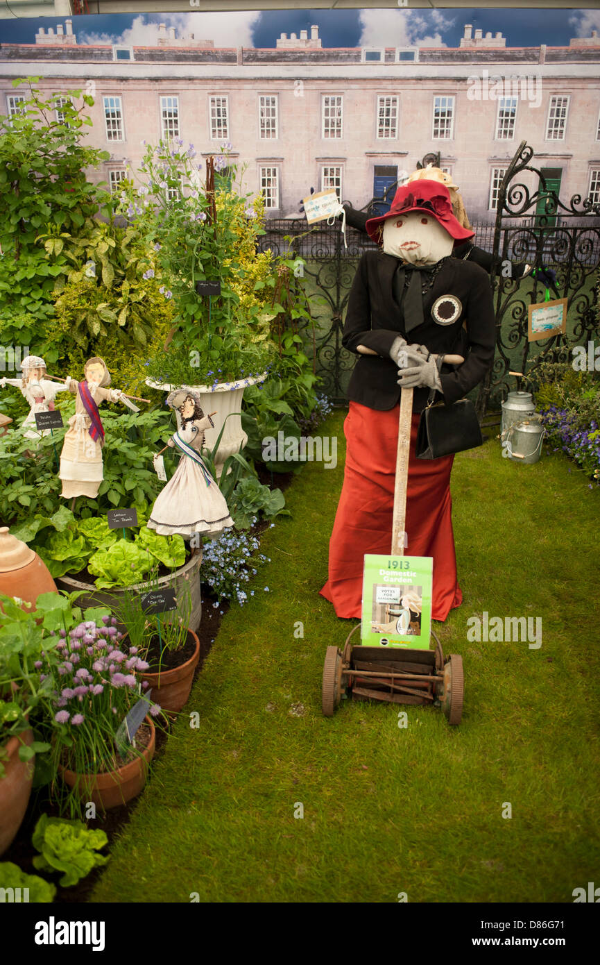 London, UK. 20th May, 2013. Miracle Gro’wers 1913 themed stand at the RHS Chelsea Flower Show. Credit: Malcolm Park/Alamy Live News Stock Photo