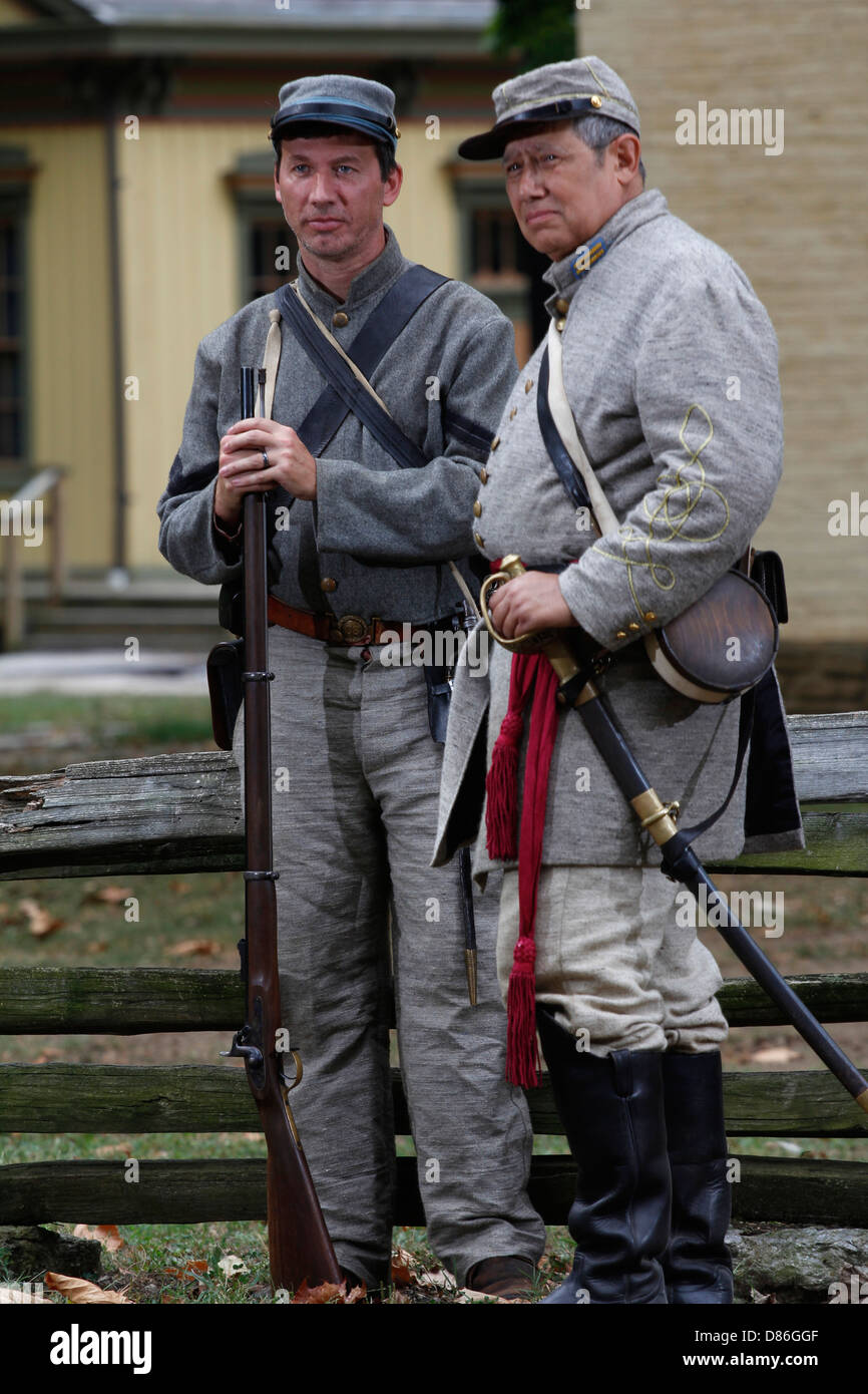 American civil war reenactor uniform costume re enactment hires stock