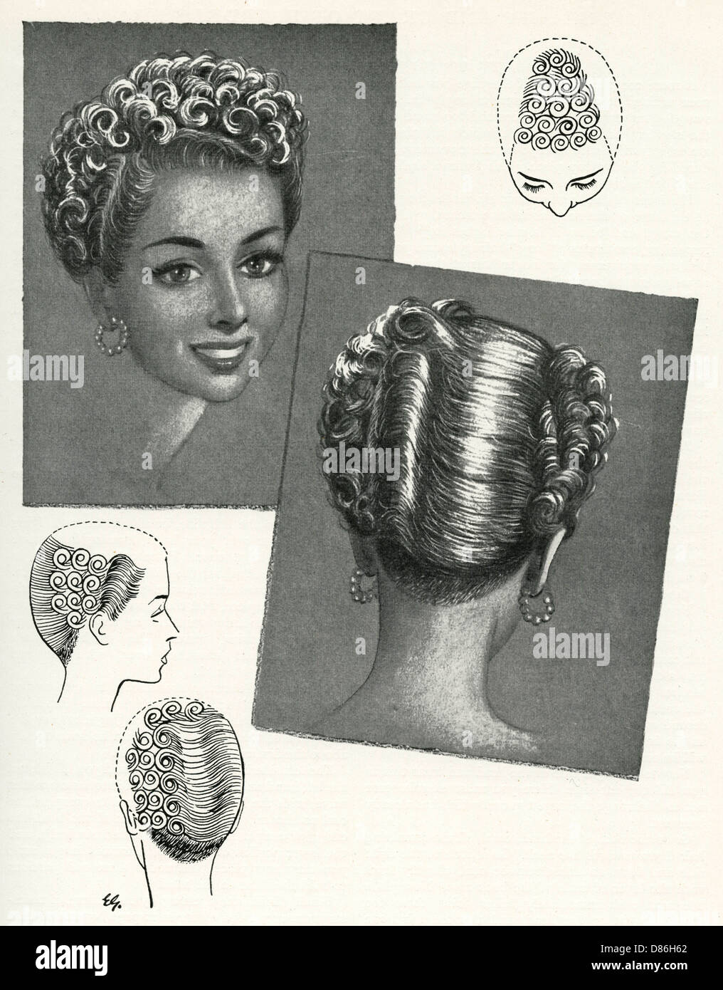 Shingle hairstyle 1940s Stock Photo