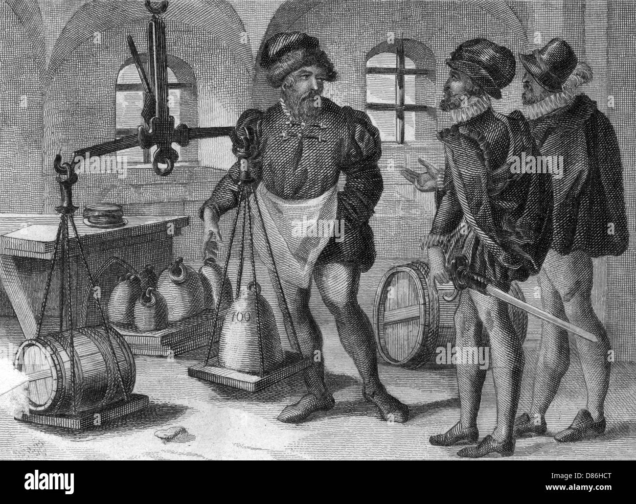 GERMAN MERCHANTS WEIGH Stock Photo - Alamy