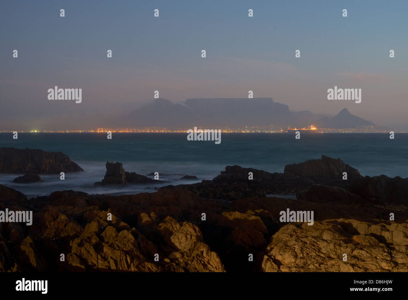 Table Mountain from Bloubergstrand Stock Photo