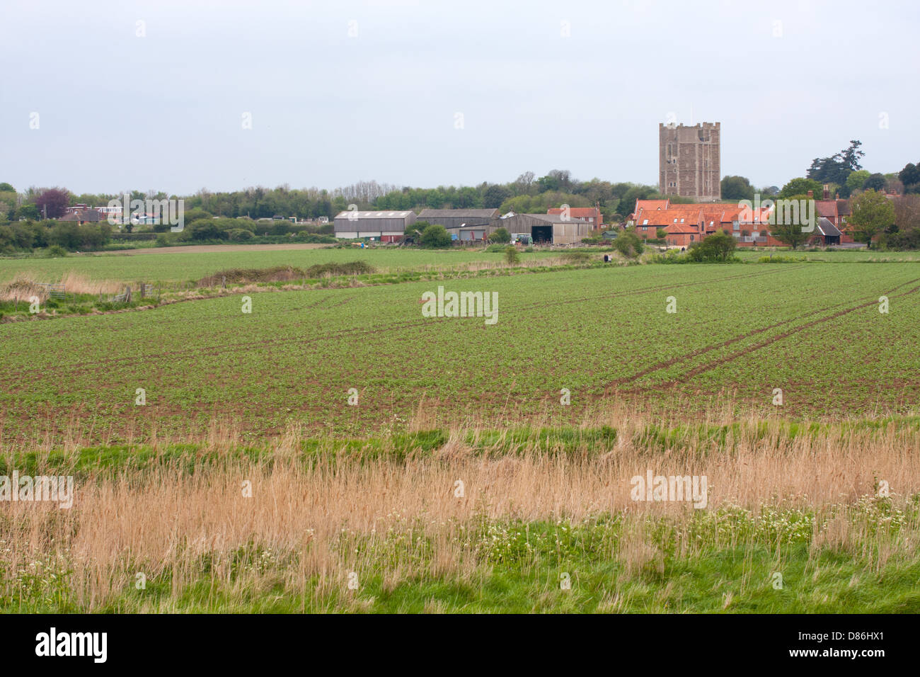 A view of Orford Castle in Suffolk Stock Photo