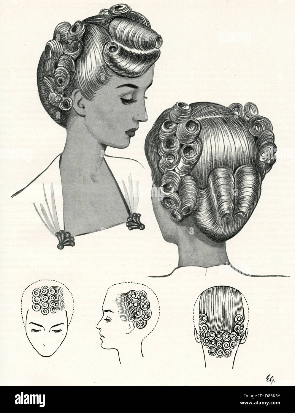 1940s Hairstyles Stock Photo 56695155 Alamy