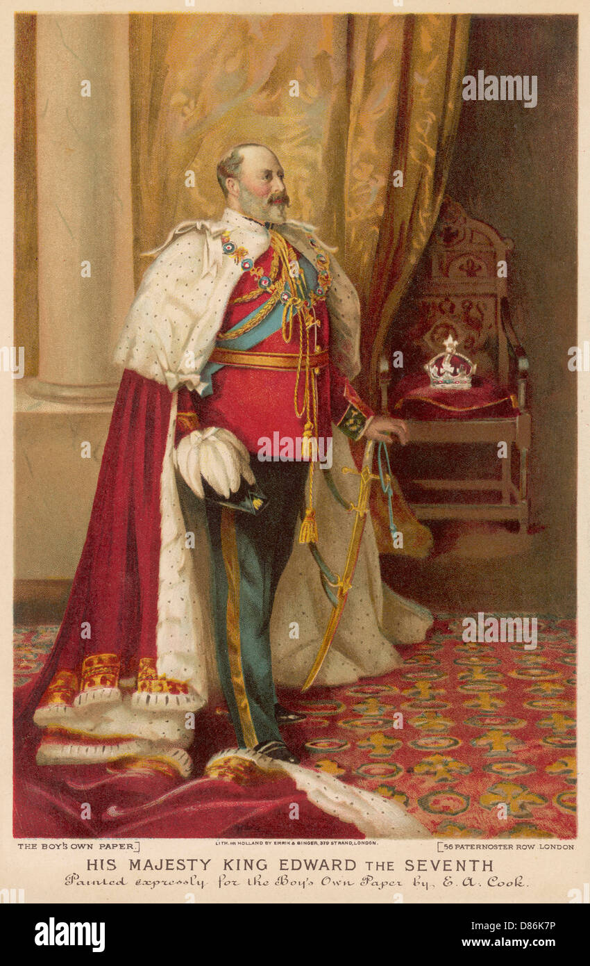 Edward VII in robes Stock Photo
